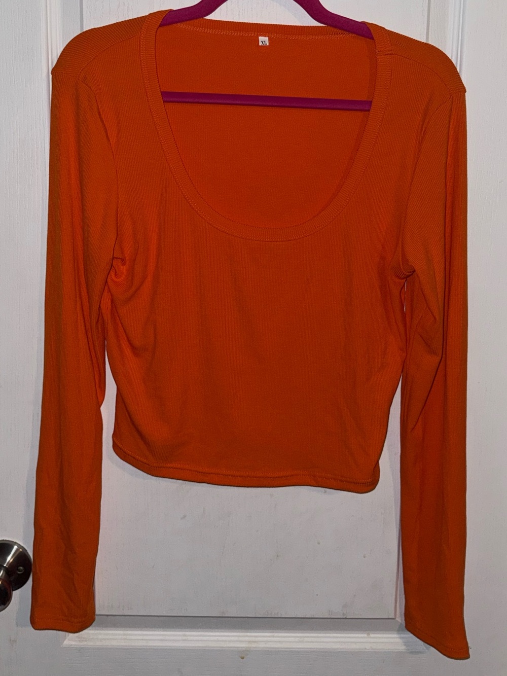 Orange ls rib top